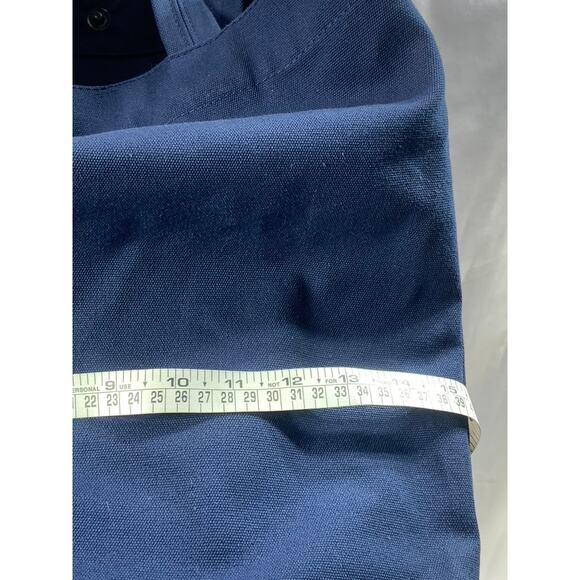 MONACLE Unisex Navy Blue Logo Snap-Button Canvas Shoulder/Handbag - Picture 13 of 13